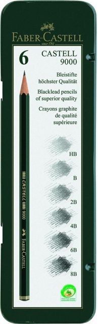 GRAPHITE CASTELL9000 6CT TIN