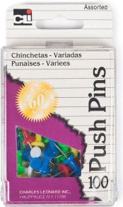 PUSH PIN 100CT ASRT