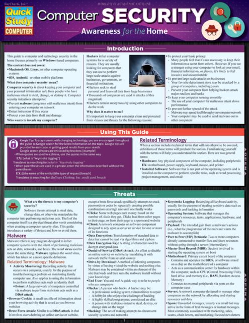 Computer Security : Quickstudy Laminated Reference Guide