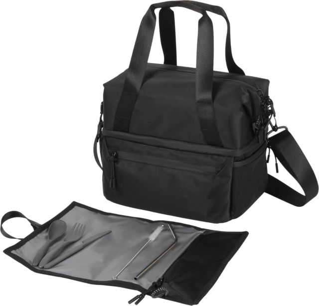 Recycled Lunch Bag Cooler with Utensils